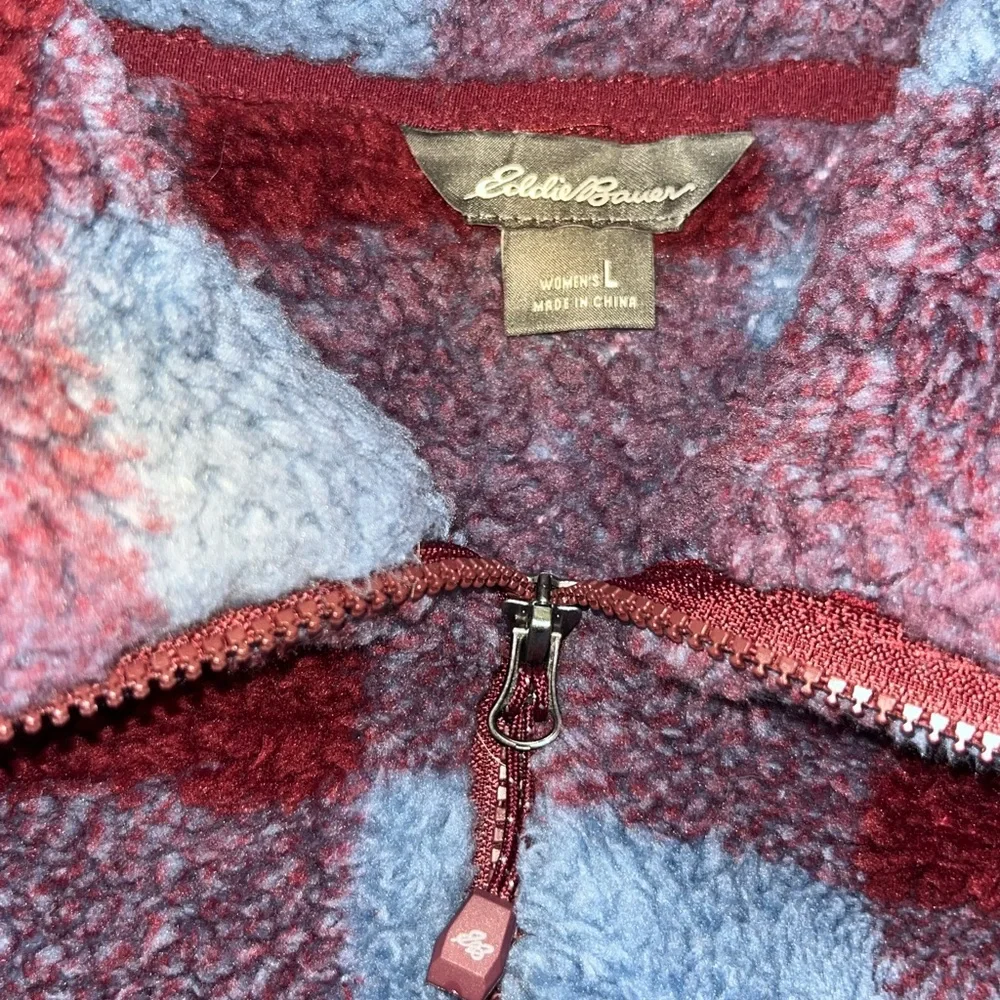 Plush Eddie Bauer Plaid Pullover Hoodie - Picture 3 of 4